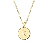 PAVOI 14K Yellow Gold Plated Letter Necklace for