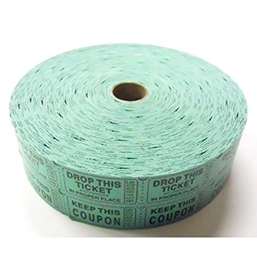 Two (2) Rolls of Two-part Green Double Roll Raffle Tickets Totaling 4,000 Tickets