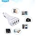 Lumsing USB Car Charger, 4-Port USB Charger for iPhone SE, iPhone 6/ 6 Plus, iPad Air 2/ mini 3, Smartphone Tablets and more(White)