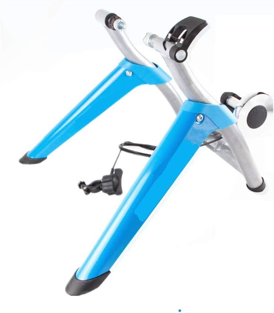 Chlggzw Bicycle Indoor Trainer Stand, Variable Resistance Indoor Bike Trainer Wire-Controlled Indoor Mountain Road Training Platform for 26''-28'' Bike,Blue