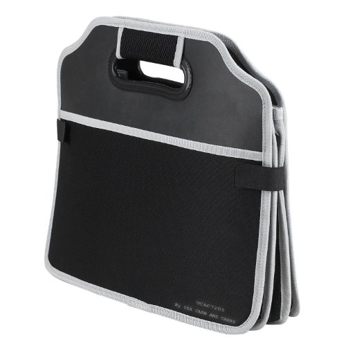 PrimeTrendz TM Fully Collapsible Portable Folding Flat Trunk Organizer Great for Storing Tools, Maps, Cleaning Supplies, Bottles, Emergency Tools, Groceries & More in Black By USA CASH AND CARRY.