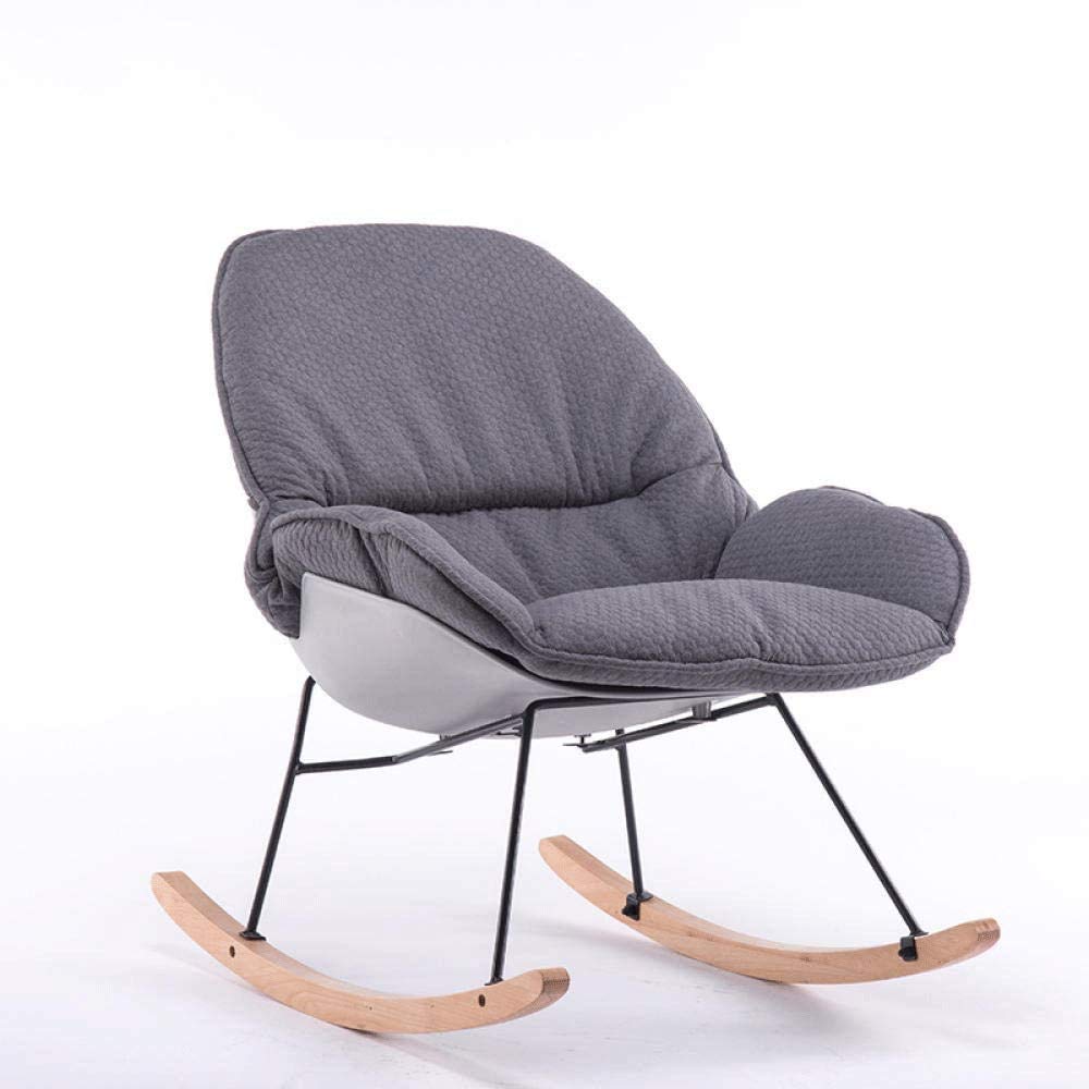 Nordic Rocking Chair, Modern Minimalist Fabric Lazy Sofa