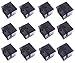Glitterymall 12pcs Black Color Cube Cardboard Jewelry Bangle Gift Rings Earrings Boxes Cutely Small Gift Box with Satin Ribbons Bownot, White or Black Foam insert