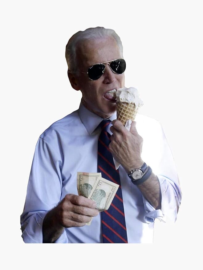 Amazon.com: Joe Biden Eating Ice Cream Vinyl Decal Bumper Sticker Wall