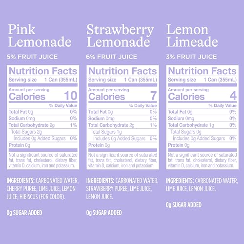 SPINDRIFT LEMONADE 3 FLAVOR VARIETY 20 PACK,12 FL OZ (PACK OF 20)