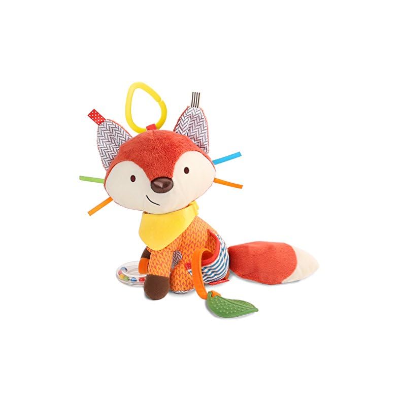 Skip Hop Bandana Buddies Baby Activity and Teething Toy with Multi-Sensory Rattle and Textures, Fox