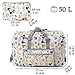 Foldable Travel Duffle Bag for Women Girls Large Cute Floral Weekender Overnight Carry On Bag for Kids Checked Luggage Bag (Z-Beige Mouse)