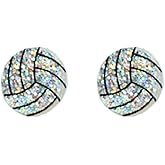 Glitter Stackable Cute Sports Rugby Basketball Football Baseball Creative Classic Ball Shiny Lightweight Stud Earrings Sports Game Lover Jewelry for Women