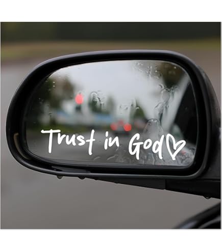 Autocollants Vinyle "Trust In God" Pour Rétroviseur - Lot De 3, Rose, 10.2cm - Foi, Inspiration, Décoration Voiture/Moto