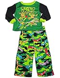 Teenage Mutant Ninja Turtles - Little Boys Long Sleeve Fleece Turtle Pajamas, Green, Black 38240-2T-FBA