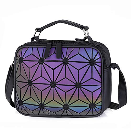 Geometric Luminous Holographic Purses and Handbags Messenger Bags for Women GiftÂ  (Colorful)