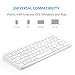 Anker Ultra Compact Slim Profile Wireless Bluetooth Keyboard for iOS, Android, Windows and Mac with Rechargeable 6-Month Battery (White)