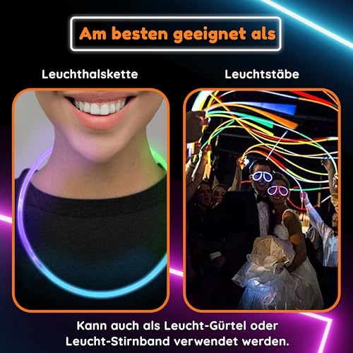 Glow Fever Glow Sticks Bulk 100ct 22'' Glow Necklaces with Connectors, Neon Light Sticks for Party Festivals Raves Concert Birthday Wedding, Multicolor
