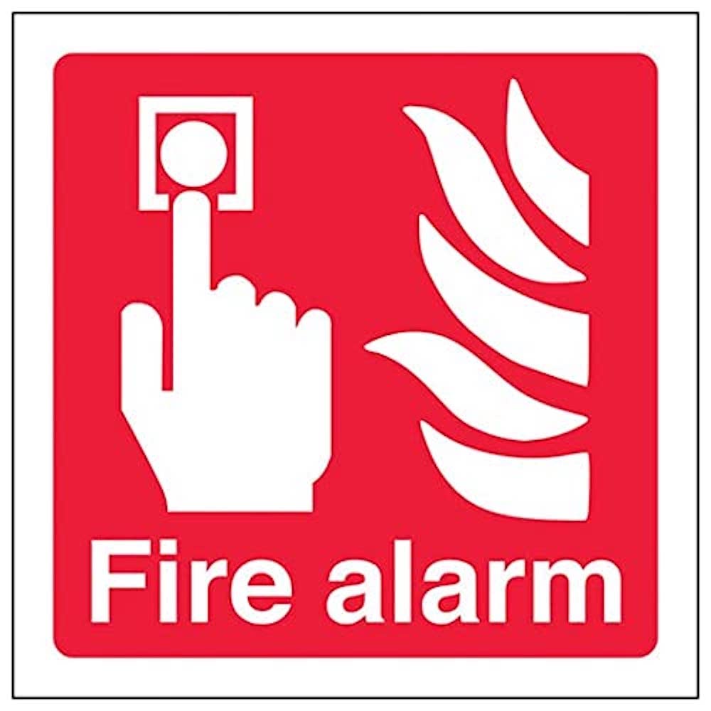 V Safety Eco Friendly Fire Equipment - Fire Alarm Logo - 150 x 150 mm Safety Sign