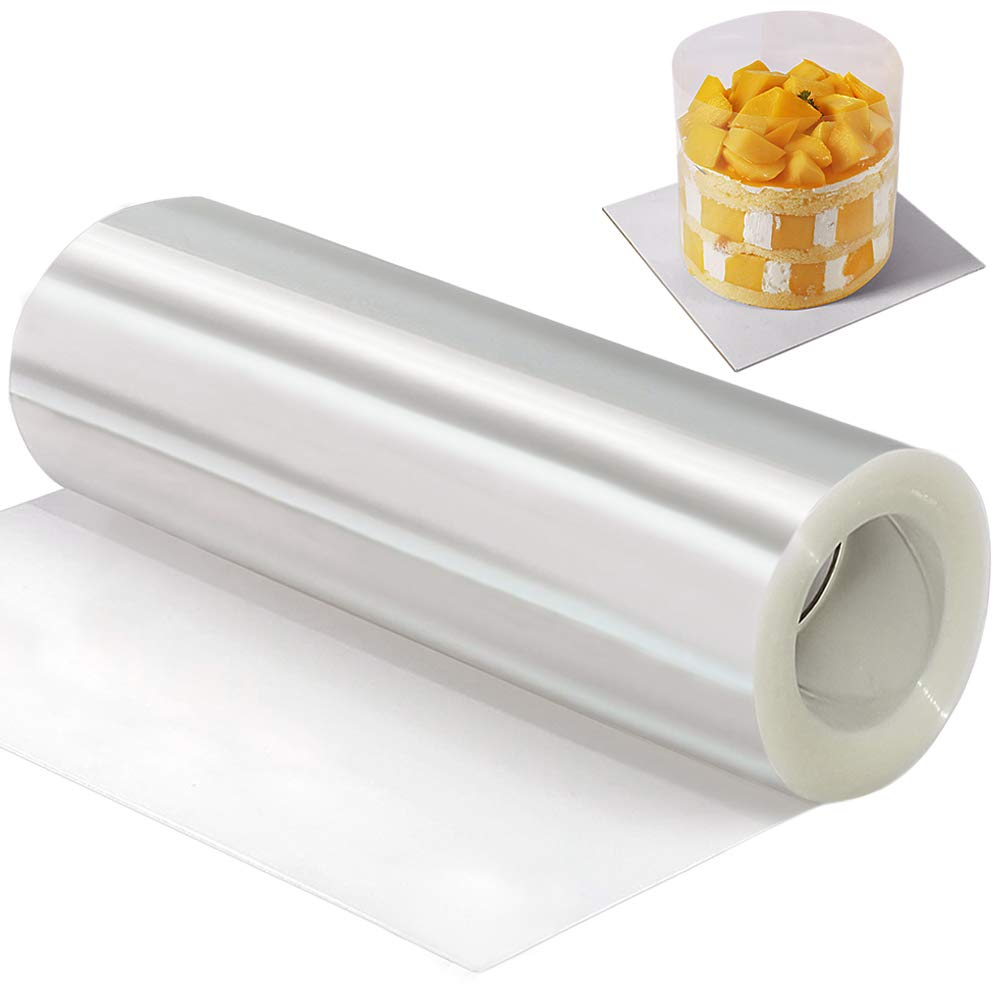 Cake Collars, 20cmx10m - 8inch Clear Transparent Acetate Roll, Mousse Cake Sheets, Acetate Cake Sheet for Chocolate Mousse, Cake Decorating