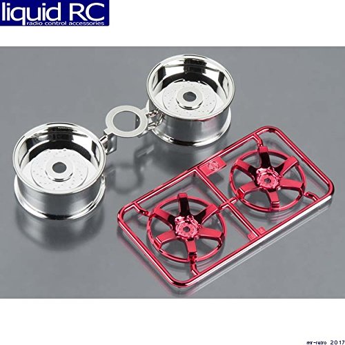 Tamiya #54552 Red Plated 6-Spoke Wheels - 26mm Width / Offset +4 (2) for Tamiya Miscellaneous