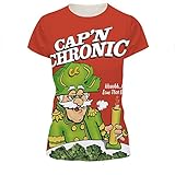 Green Captain Short Sleeve Casual O Neck Tee T-Shirt Summer Top for Women , L=(US M)