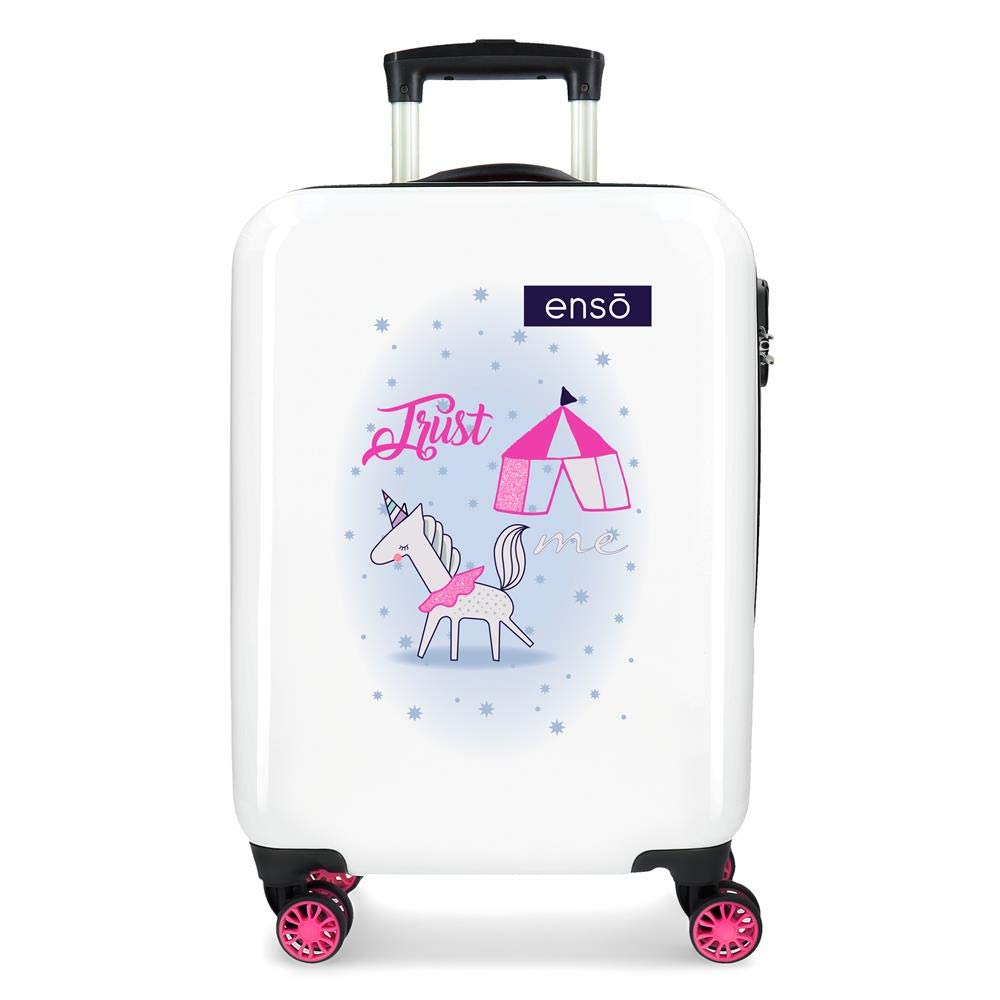 Enso Fantasy Multicoloured Cabin Suitcase 37 x 55 x 20 cm Rigid ABS Combination Lock 32 Litre 2.5 kg 4 Double Wheels Hand Luggage