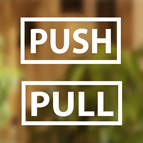 Pull Push Door Stickers Shop Window Salon Bar Cafe Restaurant Office Vinyl Sign
