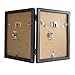 Giftgarden 5x7 Double Picture Frame with Real Glass Display Vertical 5 by 7 Photo, Hinged Folding Frame for Tabletop Standing, Black