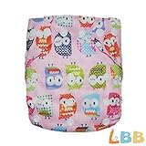 LBB Baby Cloth Diapers With 2 Inserts One Size Pocket Diapers, Pink Owl Printed