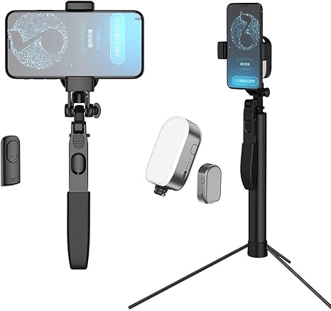 Amazon Co Jp 専用アプリ不要 セルカ棒 ジンバル 三脚 一脚 Bluetoothリモコン 360度回転 Iphone Android 軽量 折りたたみ 美顔ライト 三段補光 遠隔撮影 スマホ用ジンバル 日本語取扱説明書付き 自撮り 生配信 Tiktok インスタライブ ビデオ通話l160cm ホーム