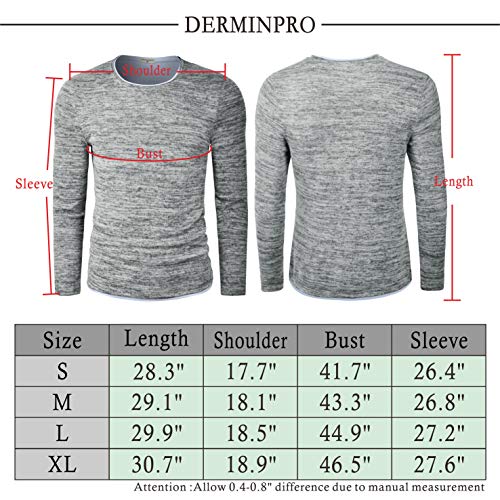 Derminpro Men’s Slim Fit Lightweight Sweater Long Sleeve Pullover Top Crew Neck Shirt Heather Navy X-Large