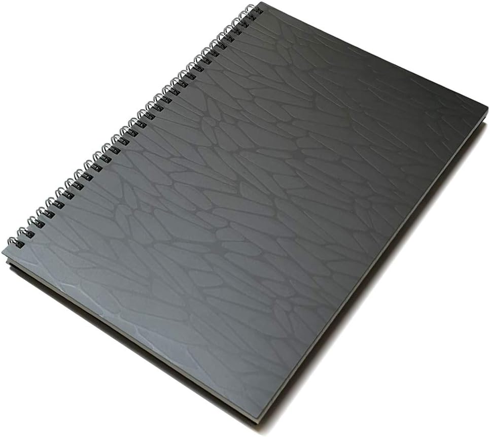 YUREE B5 Spiral Notebook/Spiral Journal, Large Spiral Notebook Lined, Elastic Cover Spiral Ruled Journal, 140 Pages with Lines, 7.3x10.2in, Gray
