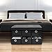 Sorbus Storage Ottoman Bench with 6 Drawers – Collapsible Folding Bench Chest with Cover – Perfect for Entryway, Bedroom, Cubby Drawer Footstool, Contemporary Faux Leather (Black)