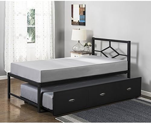 Best Trundle Bed for your Room | Black Metal Twin-size Daybed Frame With Trundle Bed