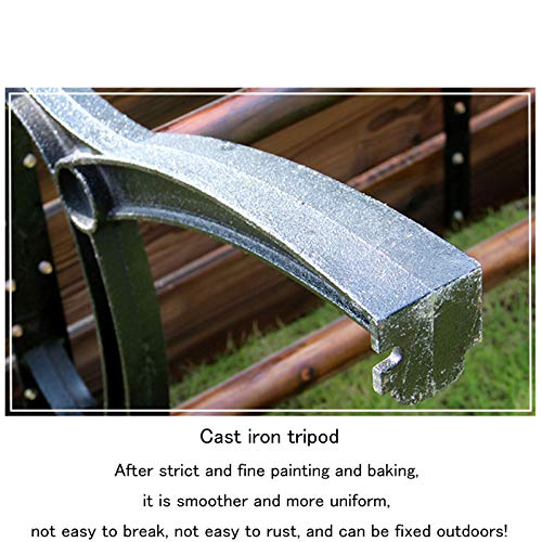 household products Massivholz-Gartenbank mit Rückenlehne, Parkbank aus Holz im Freien, Gusseisen-Stativ Rostfreie… – Bild 3