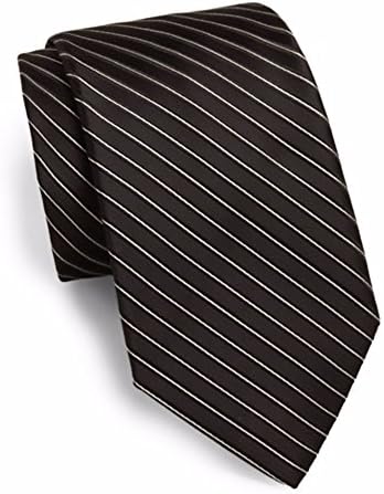 Valentino Men's Striped Silk Tie, OS, Black