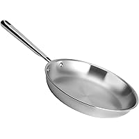 Misen 12 Inch Stainless Steel Full Clad Frying Pan - 5 Ply Professional Cookware - Induction Compatible