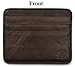 URAQT Genuine Leather Slim Wallet - Minimalist Front Pocket Wallet - Leather Money Clip Wallet Card Holders RFID Blocking(Coffee 1)
