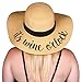 Funky Junque Women’s Bold Cursive Embroidered Adjustable Beach Floppy Sun Hat