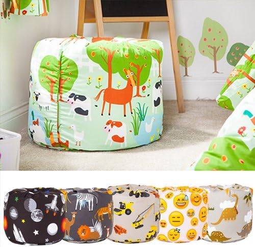 Shopisfy Children's Filled Printed Bean Bag - Diggers Design
