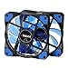 2 Pack Blue 120mm Case Fan Cooling PC and Light Up Computer Case with Cool Look, Long Life Bearing with DC 15 LED Illuminating PC Case. Quiet Durable Fans Enhance Performance of Tower