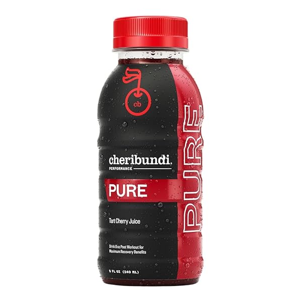 CHERIBUNDI 100% TART CHERRY JUICE PURE | UNSWEETENED TART CHERRY JUICE | ATHLETES RECOVERY DRINK | PROMOTES RESTORATIVE SLEEP, MUSCLE RECOVERY & BOOSTS ATHLETIC PERFORMANCE | 8 FLOZ (24 PACK)