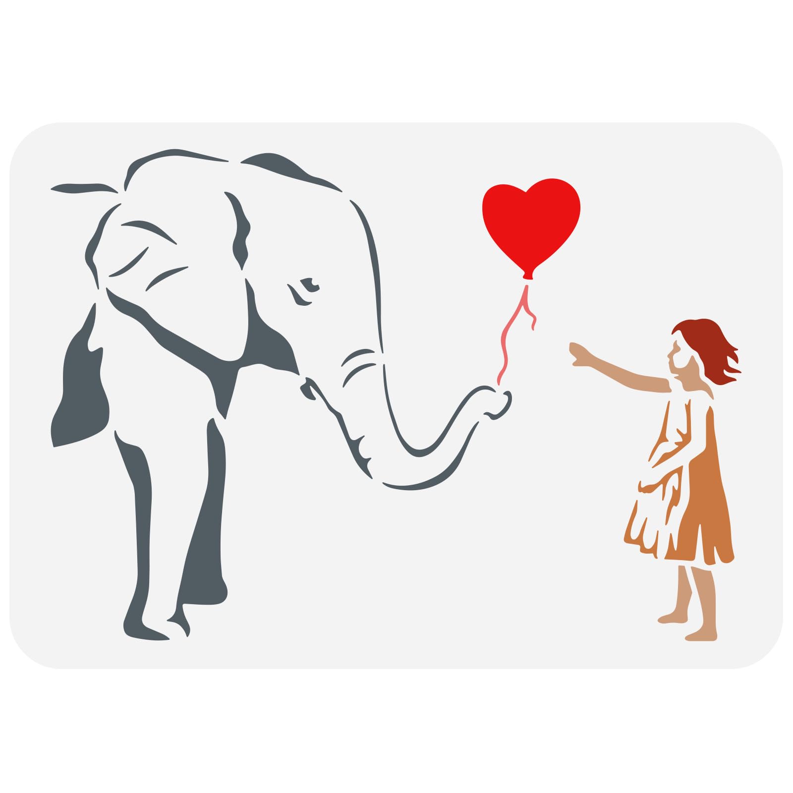 FINGERINSPIRE Banksy Girl and Elephant Stencil 21 x 29.7 cm Reusable Banksy Girl Drawing Stencil DIY Craft Balloon Girl Painting Template Banksy Theme Stencil for Painting on Wood, Walls and Furniture