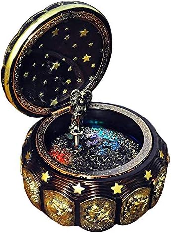 RMXMY Mechanical Classical Retro Music Box Fashion Personality Creative Birthday Gift Girlfriends classmates Send Male and Female Friends Luminous Music Box (Design : Sagittarius)