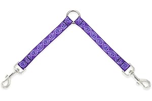 LUPINEPET Coupler for Walking Two Medium or Larger Dogs Together, 3/4" Wide Jelly Roll Design by Lupine, 24" Long