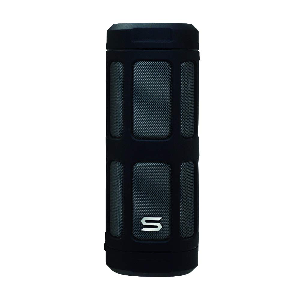 Soul WavePower Weatherproof Wireless Speaker with Power Bank, Bluetooth 4.0, 16W Output Speakers with 360 ° Omni-directional Sound Technology, for Smartphones (iPhone X, Samsung Galaxy S9 and more), Up to 12 hours of playtime, black