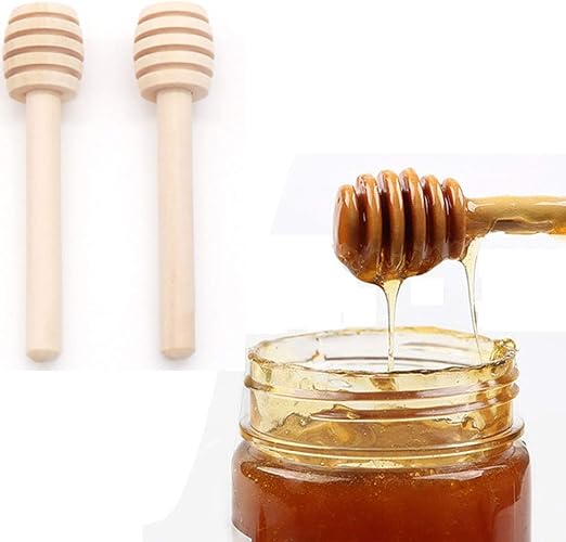 GBSTORE 12 Pcs Stick Mini Wood Honey Dipper