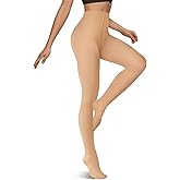 Vertvie Women's Fleece-Lined Thermal Leggings – High Waist Thick Warm Winter Tights, Stretchy Comfy & Tummy Control(80g-No Fleece,Nude,Small-Medium)