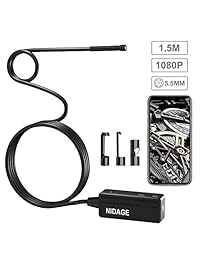 NIDAGE   Endoscopio inalámbrico para inspección de automóviles, semirrígido, flexible, impermeable, 0.217 in, compatible con Android e iOS, smartphones, iPhone, iPad (4,92 pies)