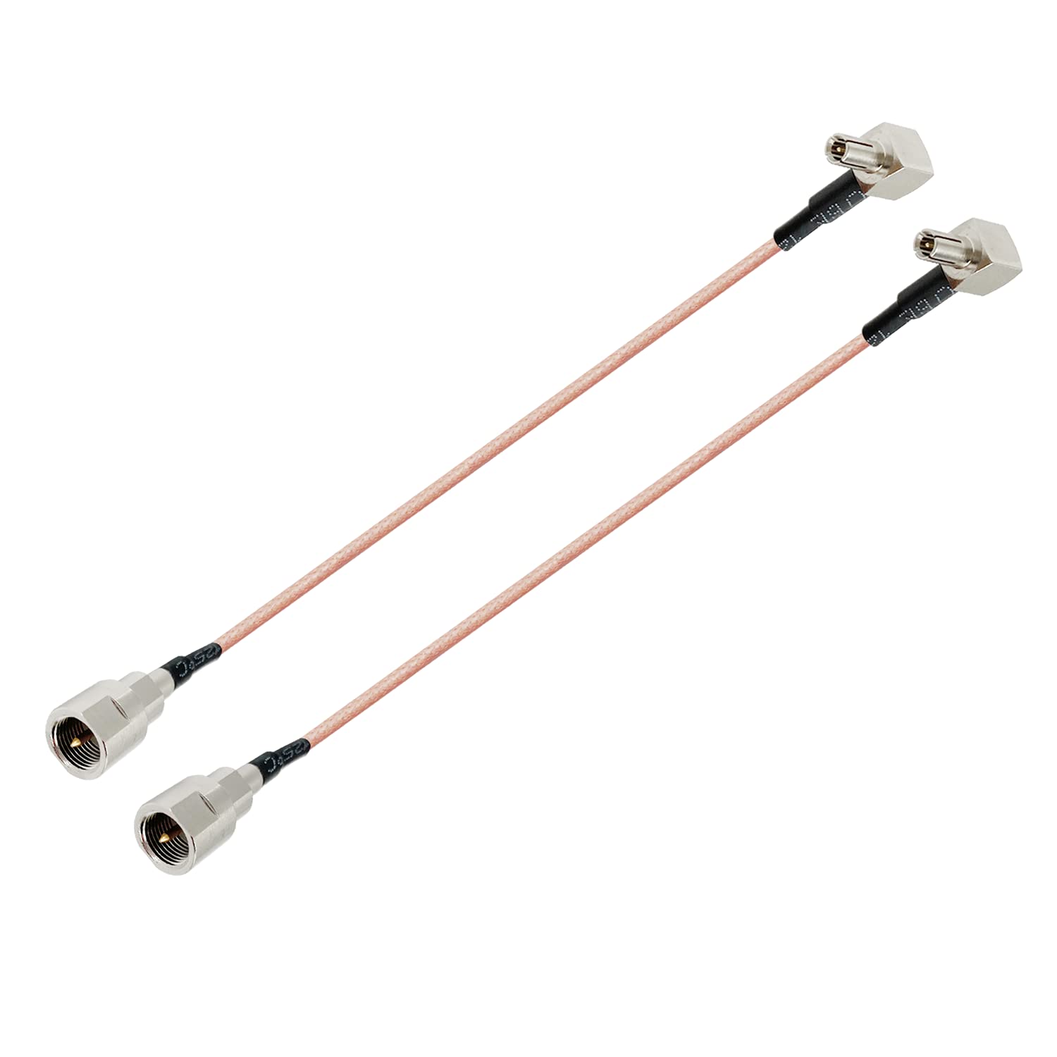 Vecys FME Male to TS9 Male Right Angle 90 Degree RF Coaxial Cable RG316 15CM/6IN for 2G 3G 4G LTE Antennes Routers UMTS Mobile WLAN Wireless (2pcs)