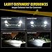LASFIT 9005/HB3 LED Headlight Bulbs 72W 7600LM LED Headlight Conversion Kits Internal Driver Xenon White 6000K High Beam (Pack of 2)