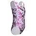 DAXIANG One-piece Shining Kiss Flowers Print Gymnastics Leotard for Little Girl