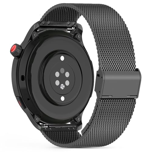 CHULN Watch Band Compatible with Amazfit Balance/Balance 2/Bip 6/Bip 5/Cheetah/Cheetah Pro Adjustable Metal Stainless Steel Replacement Strap for Smartwatch.(Not Host)