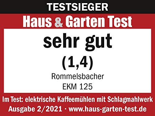 ROMMELSBACHER Kaffeemühle EKM 125 - Schlagwerk, 4-flügeliges Messer aus Edelstahl, Edelstahl-Bohnenbehälter, Füllmenge… – Bild 7